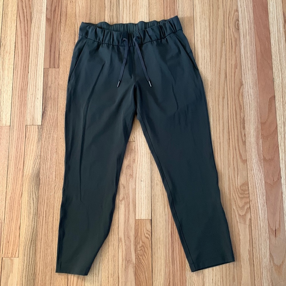 Lululemon Dark Olive Green on the fly Pants